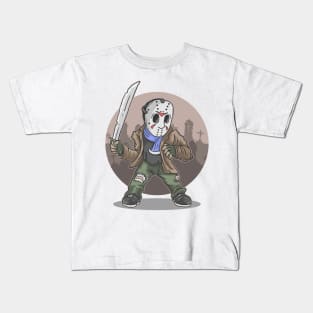 Halloween Hockey Jason voorhees with machete Funny Gift Kids T-Shirt